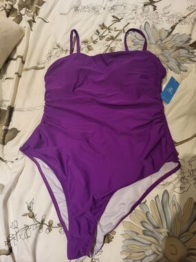 Cupshe Vibrant Purple Ruched One-Piece Swimsuit